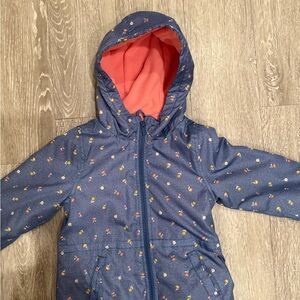 Carter's Denim Blue Floral Jacket with Pink Lining